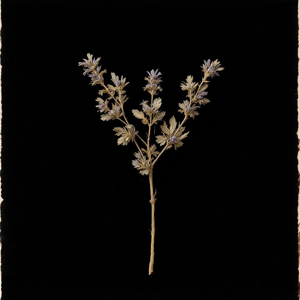 Plate II. Pressed flower, faded. The offering left at the cremation ground at the close of the rite.