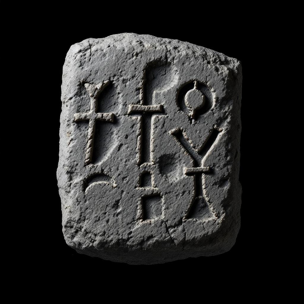 Plate I. Carved stone, weathered. The marker that did not, in the recorded cases, suffice.